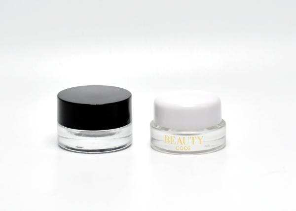 JG-F06, 3g&5g concentrate round flint glass cosmetic jar for beauty products, custom containers with lids for cosmetics