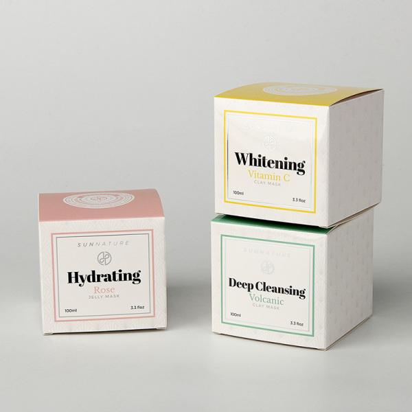 Custom Printed Low MOQ Ivory Paper Folding Cosmetic Skin Cream Packaging Paper Boxes