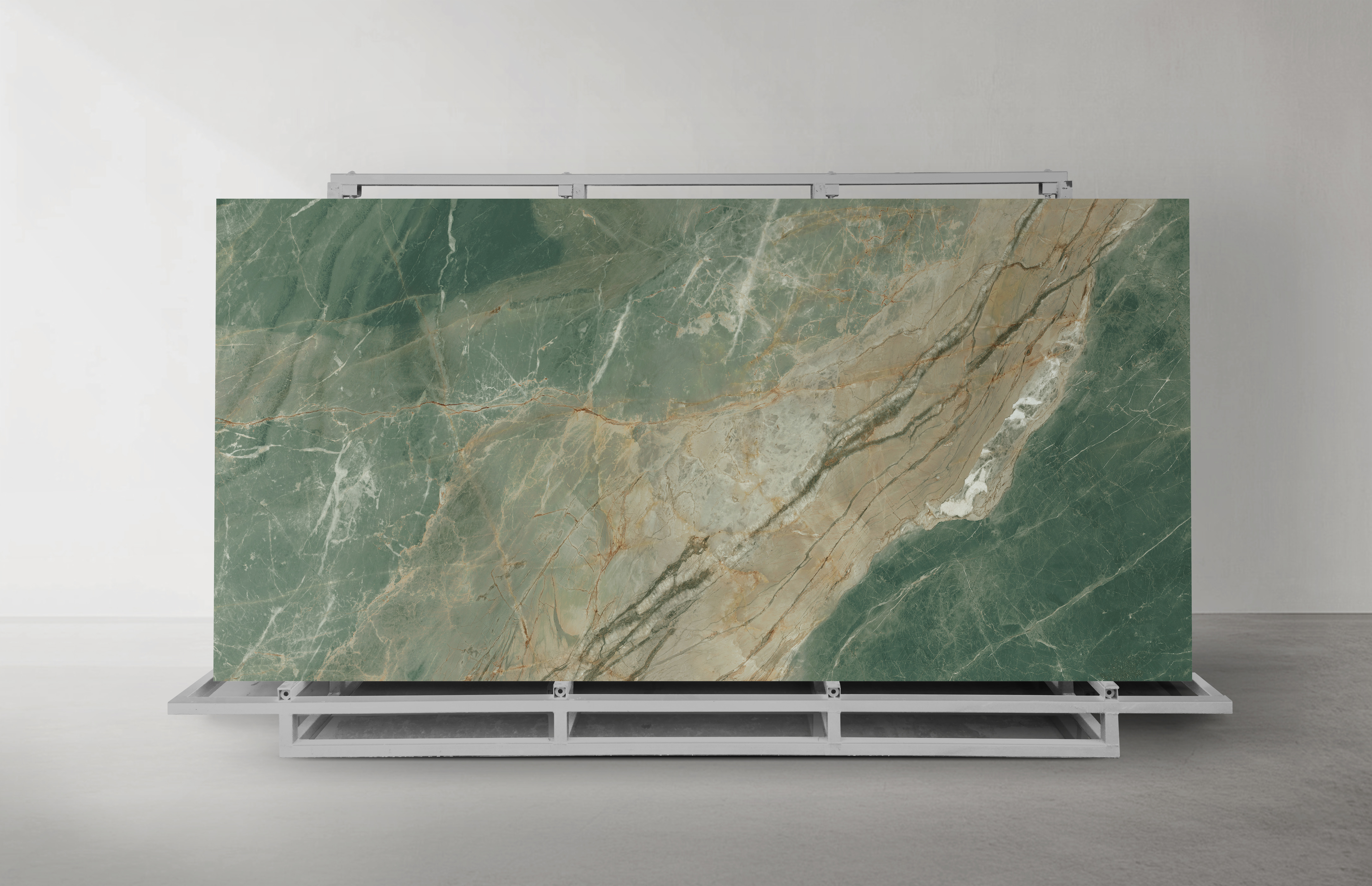 Stunning and Non-slip Green Polished 1600x3200x12mm Sintered Stone Slab AAA Grade for Project and Renovation