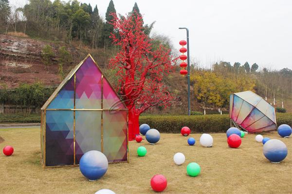 Lanterna chinesa feito à mão material de seda do festival da lanterna vermelha amigável de Eco