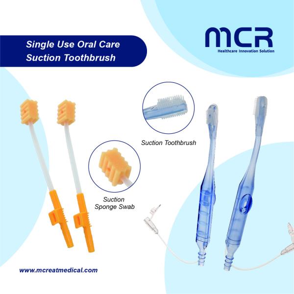 ICU Disposable Suction Oral Hygiene Swab Sponge Toothbrush for Adult