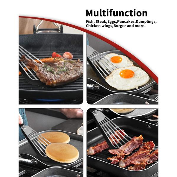 Сплошные шпатулы Гибкие шпатулы из нержавеющей стали с силиконом с мягким верхним краем Сплошные шпатулы с тренажером рыбные шпатулы