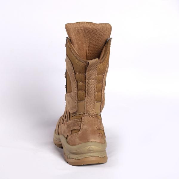 Gaomi Shengjie Couleur Beige Nubuck cuir de vache dentelle haut talon avec les paupières métalliques MD semelle extérieure chaussures de plein air