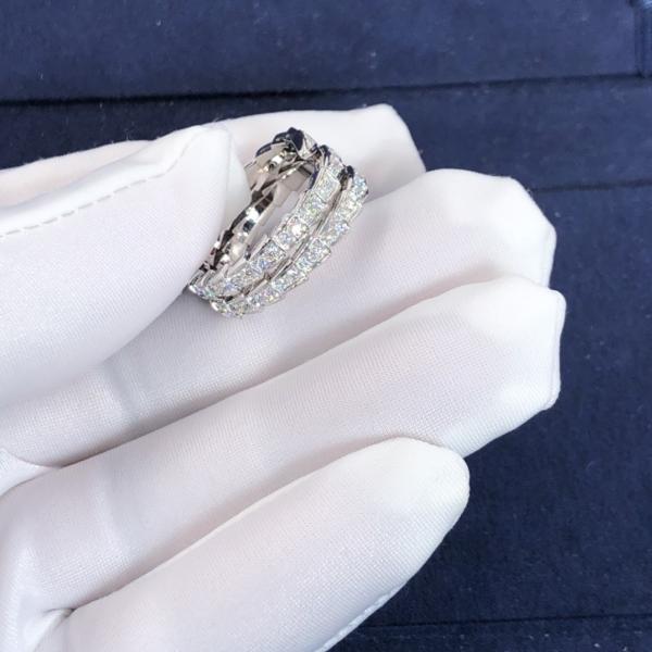 Elegant  18K Gold  2 Row Diamonds Serpenti Viper Ring Diamond Ring Yellow Gold White Gold