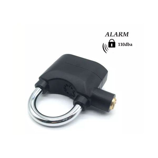 110dB Security Anti-Theft Waterproof Zinc Alloy Motor Bicycle Lock Siren Safety Alarm Padlock Heat Treated Anti-Cut Shackle for