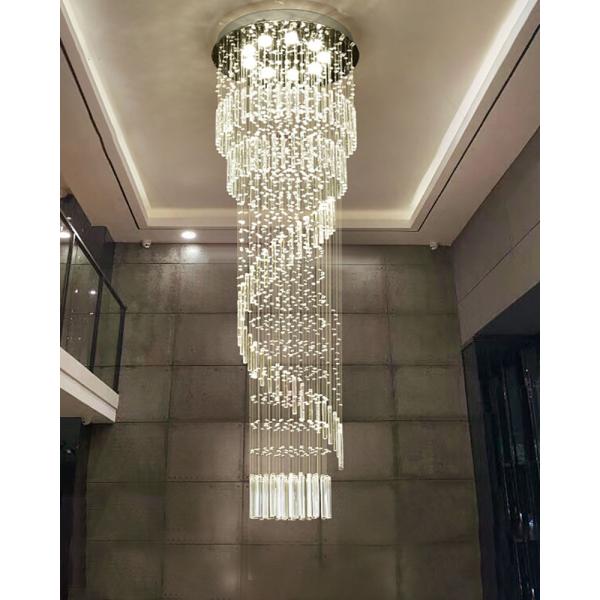 K9 Crystal Chandelier Modern Flush Mount Crystal Light Spiral Ladder Luxury staircase long chandelier(WH-NC-17)