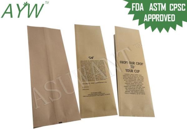 Multiple Uses Kraft Paper Bags Inside Foil / Clear Window For Dried Coffee Bean
