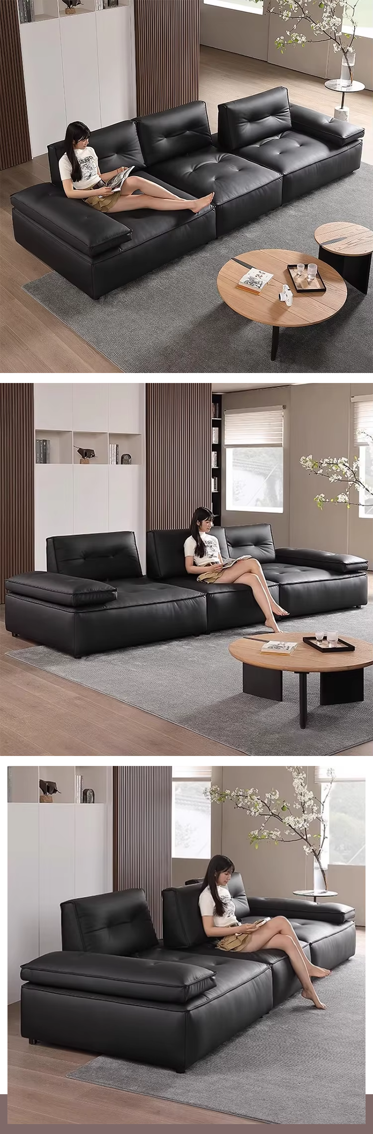 High Quality Living Room Luxury Furniture Sofas Home Modular Leather Sofa Sectional