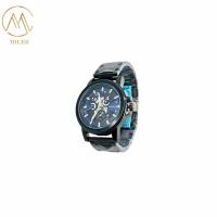 Montres à l' épreuve de l' eau en quartz noir avec 6 couleurs de boîtier