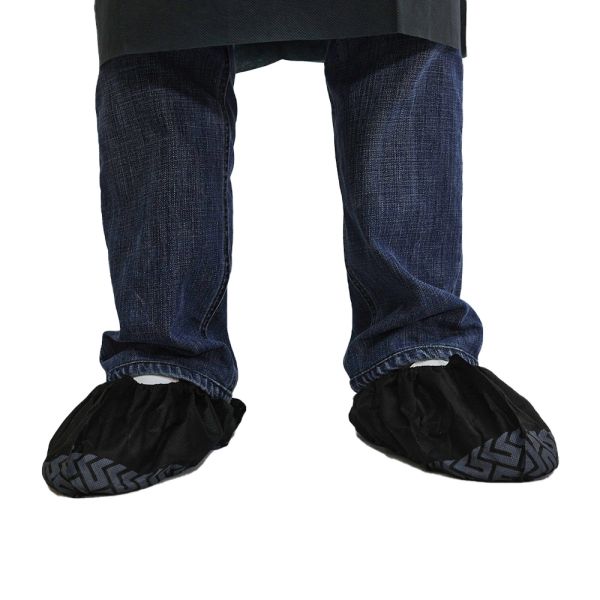 Hubei Haixin Black Overshoe Model Printed Disposable Shoe Covers Factory Direct Supply Protective Anti-slip Boot Cover Wholesale