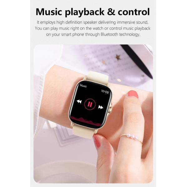 Full Touch Screen Women Men CT02 Smart Watch Square Shape 240x280 IPS