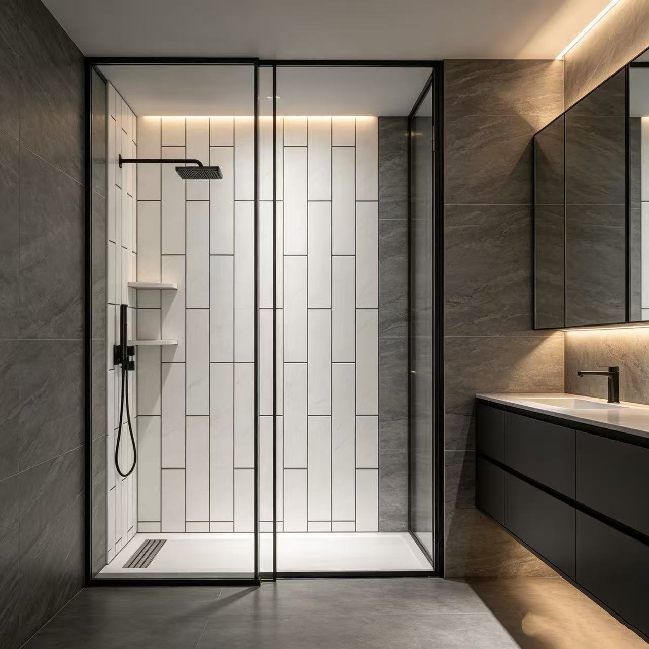 Splashback Solid Surface Wall Panel Bathroom Subway Cladding Waterproof Moisture Resistant