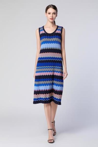 Modern Vest Type Ladies Sweater Dress 65% Chevilled Silk 35% Nylon
