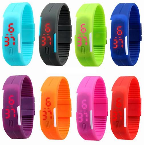 Ultra Thin Sport Digital Led Bracelet Watches In Hard PU Material, Customized Logo On The Buckle