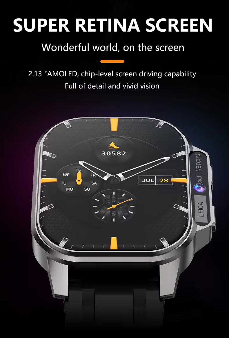 Eraysun Hot Full Netcom 4G Smartwatch 2.13 Inch AMOLED Camera WIFI GPS APP Market Sport Phone IP67 B22 With Sim Card Smart Watch