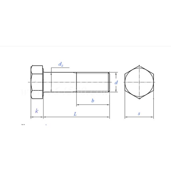 High Strength Steel Galvanized Hexagon Socket Bolt M6-M30 DIN933 Grade 8.8/10.9/12.9
