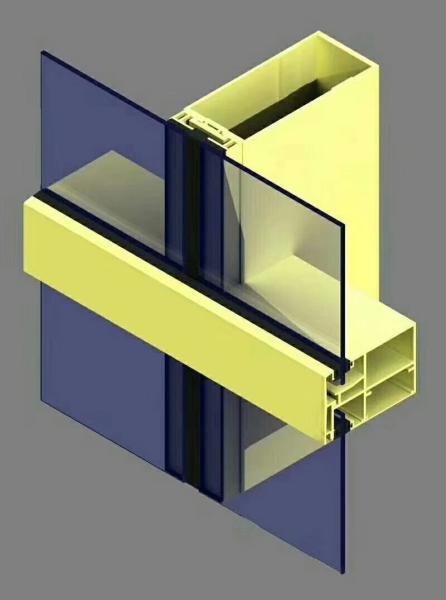 Fireproof Curtain Wall Aluminium Profile Facade Thermal Insulation