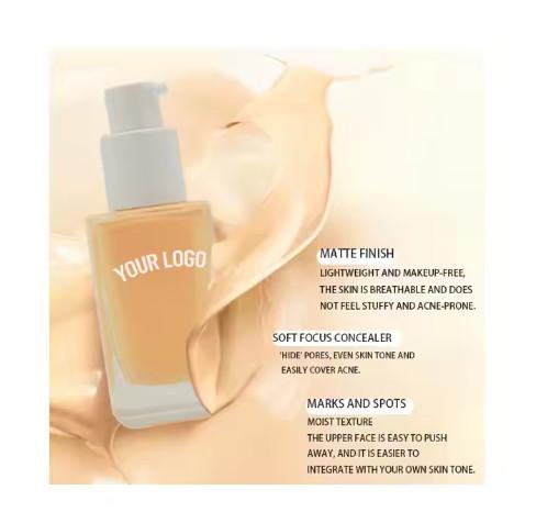 Long Lasting Natural Face Makeup Concealer Liquid Private Label Foundation Matte Waterproof Foundation Solution For Oily Skin