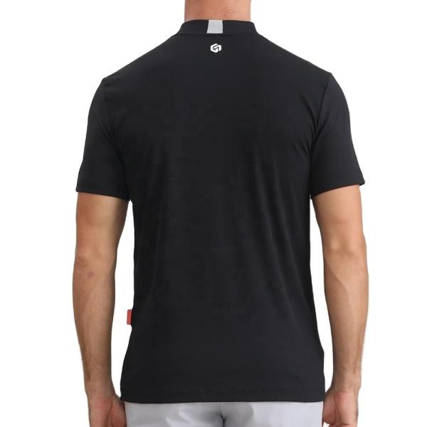 2024 Design Colar Mandarim bordado Borracha Silicone Logo Slim Fit Golf Polo T-shirts