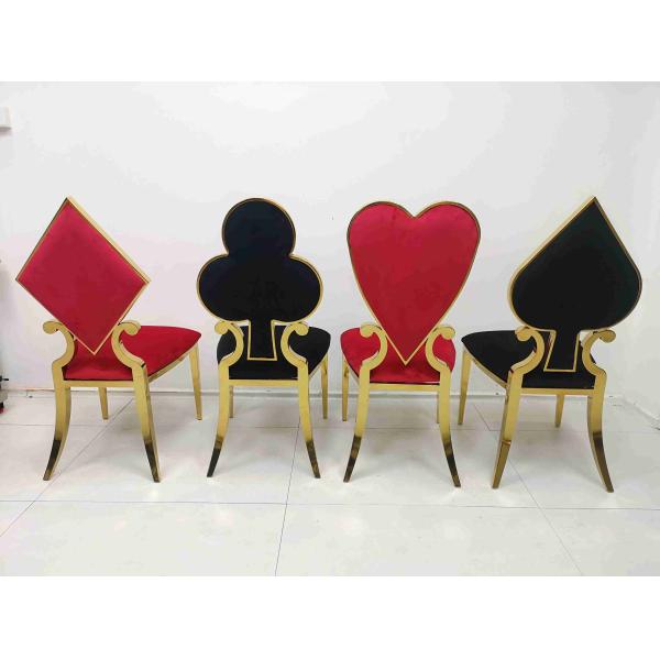 Банкет сердца покера обедая железный каркас нержавеющей стали цвета черноты стула