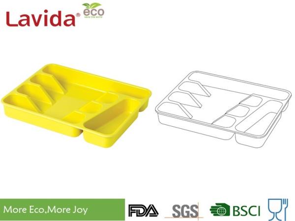 Solid color Food Grade Durable Biodegradable Bamboo Fiber Tray Flatware Tray Melamine Fork Knife Spoon Chopstick case