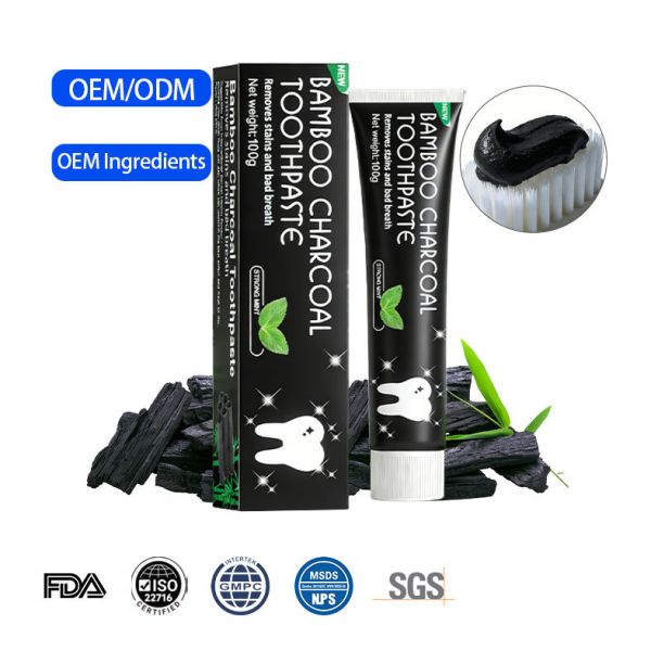 High Quality Customizable Dentifrice Blanchissant Bamboo Charcoal Toothpaste Natural Activated Teeth Whitening Manufacturer
