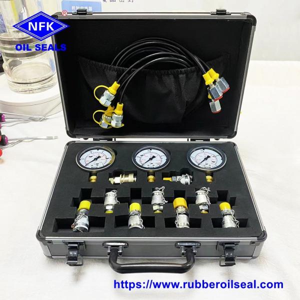 Excavator Hydraulic Pressure Test Gauge Kit With Stainless Steel Case
