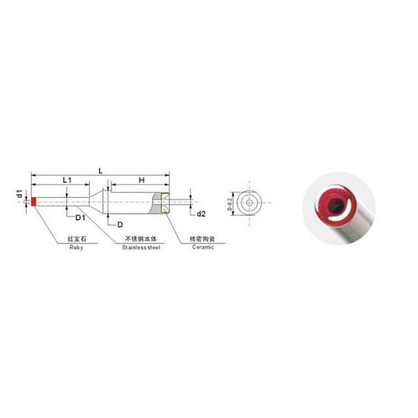 Tungsten Carbide Coil Winding Machine Ruby Tipped Wire Guide Nozzle TB0403-3010-1205