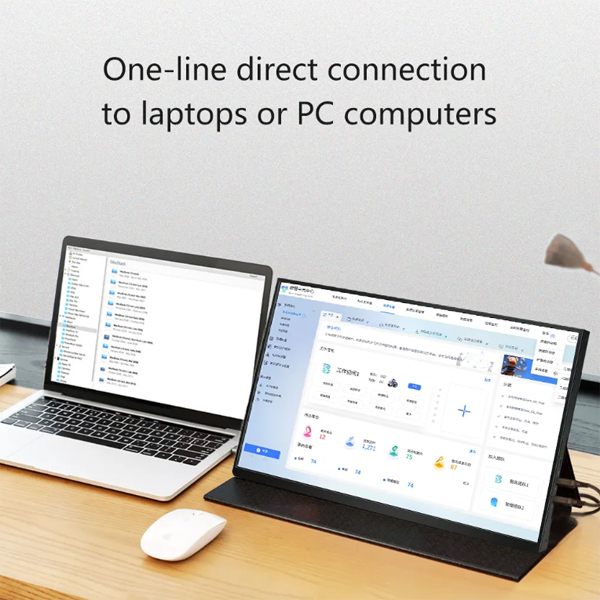 15.6 4K Ultra-Thin Portable Monitor Travel-Ready IPS Secondary Display 60Hz