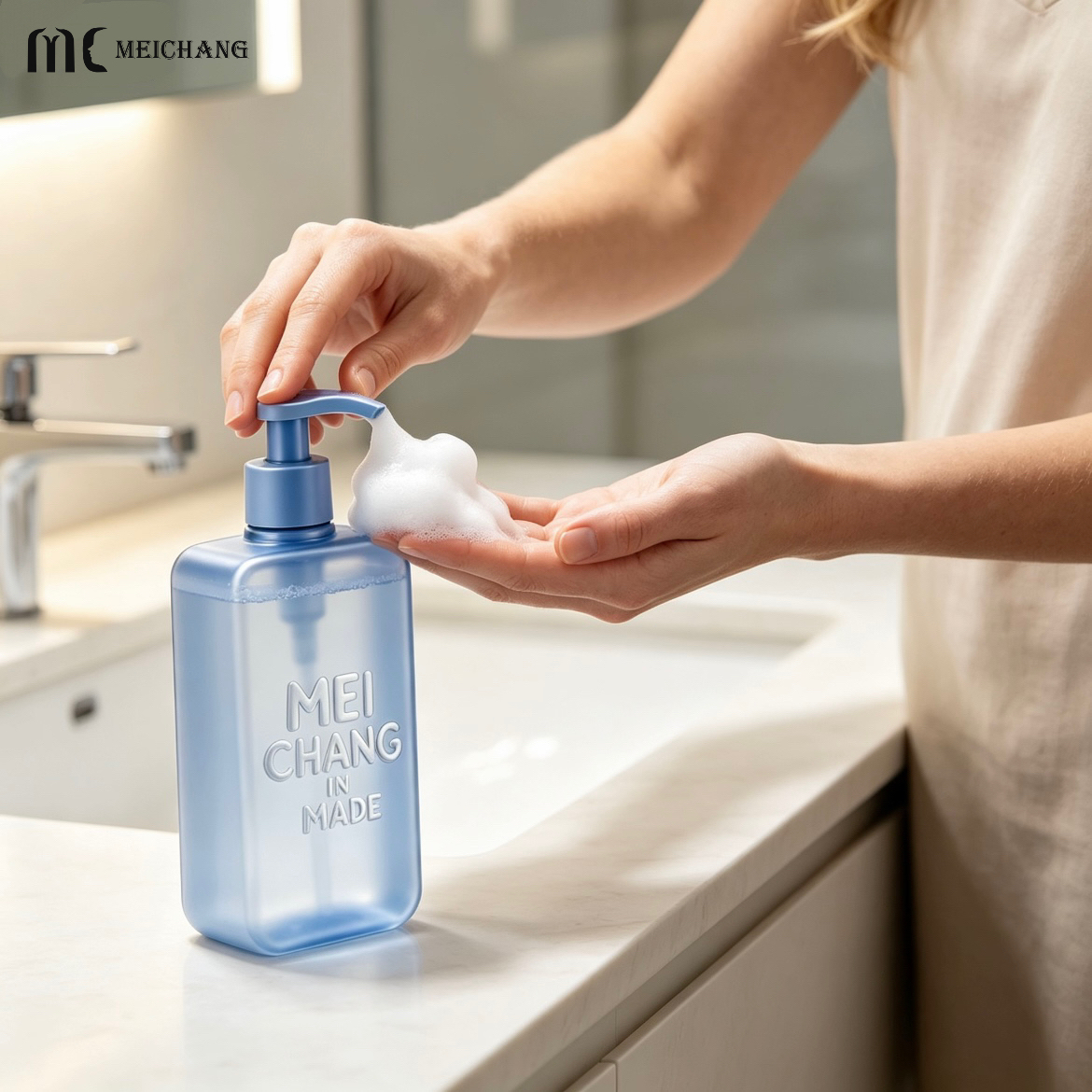 250ml/450ml/550ml/980ml Biodegradable PE Lotion Pump Bottle for Sunscreen & Body Care(MC-443)