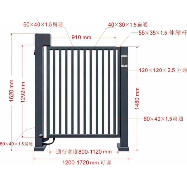 1 Way Full Height Sliding Turnstile Gate Fully Automatic Full Height Pedestrian Turnstiles