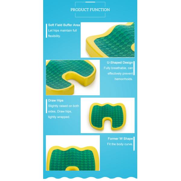 Foldable Hemorrhoid Gel Seat Cushion , Soft Car Seat Cushion For Short Driver