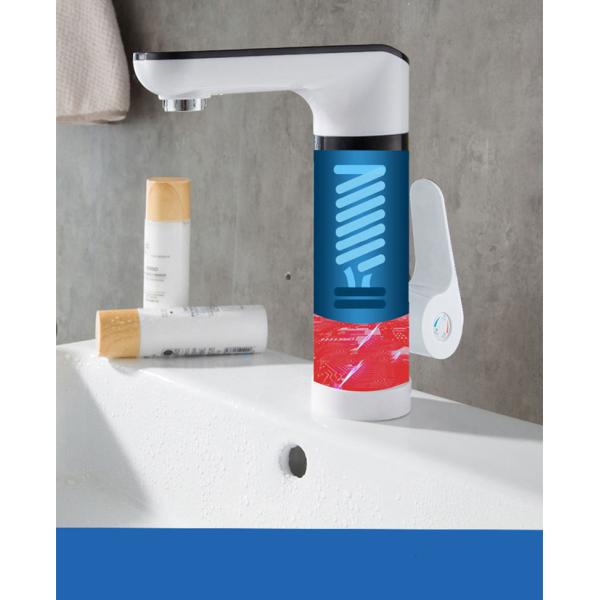 White Cold And Hot Electronic Bathroom Faucet Tap Anti Splash 150L