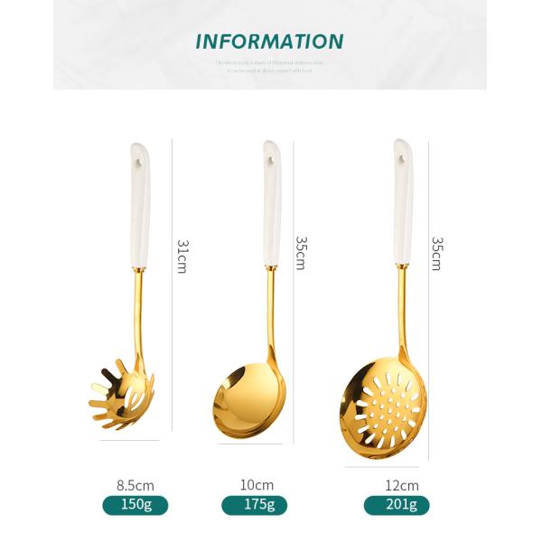 Ceramic Stainless Steel Kitchen Utensils Set Nordic Style For Cooking