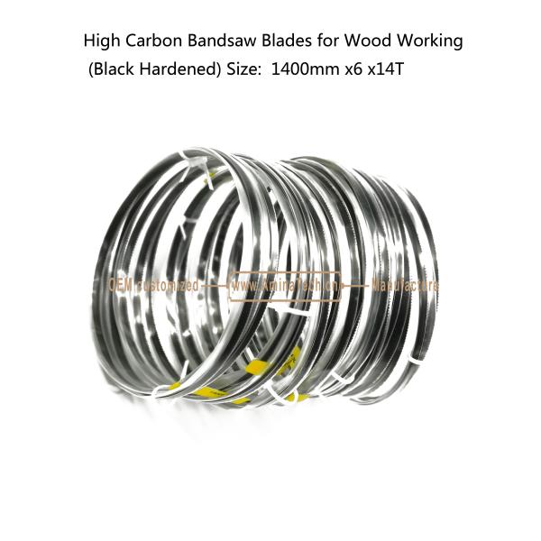 Aminatech High Carbon Bandsaw Blades for Wood Working (Black Hardened) Size: 1400/1425mm X6 X14T