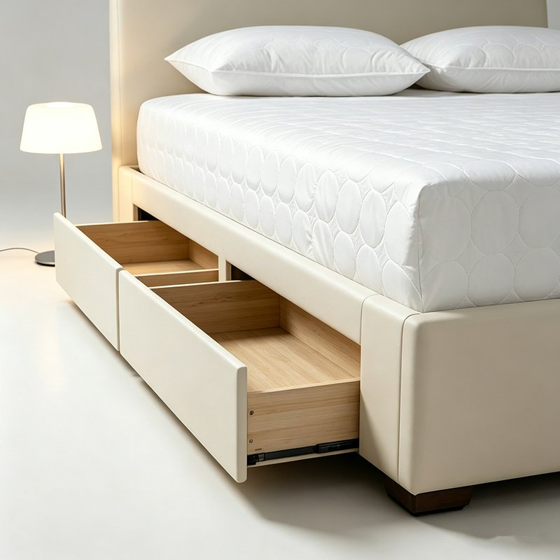 Durable Bed Frame Supports Large Drawer Storage