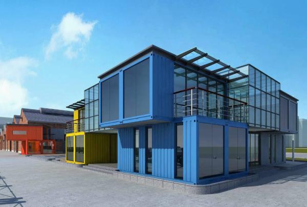 Prefabricated Container Building Shop Showroom Office Container Weather Resistance