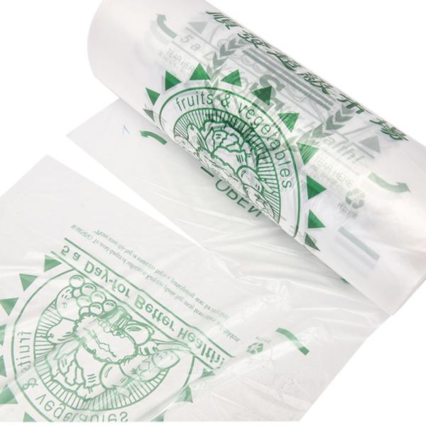 Firm Plastic Bags for Grocery T-shirt Bags on Roll Custom Logo Certificate ok compost