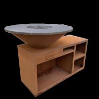 Usage résistant au puits extérieur 120kg de barbecue de charbon de bois de gril en acier de BARBECUE de Corten