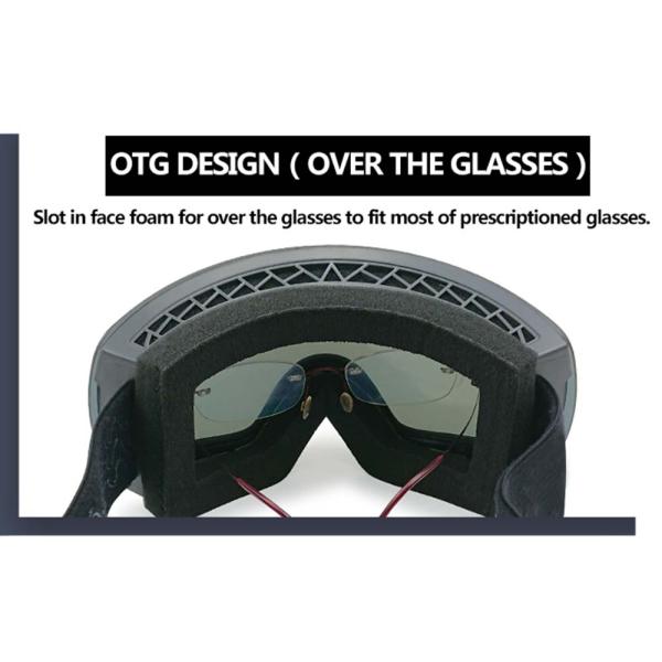 Black 150g Custom Anti Fog Removable Polarized Ski Goggles with UV400 Protection
