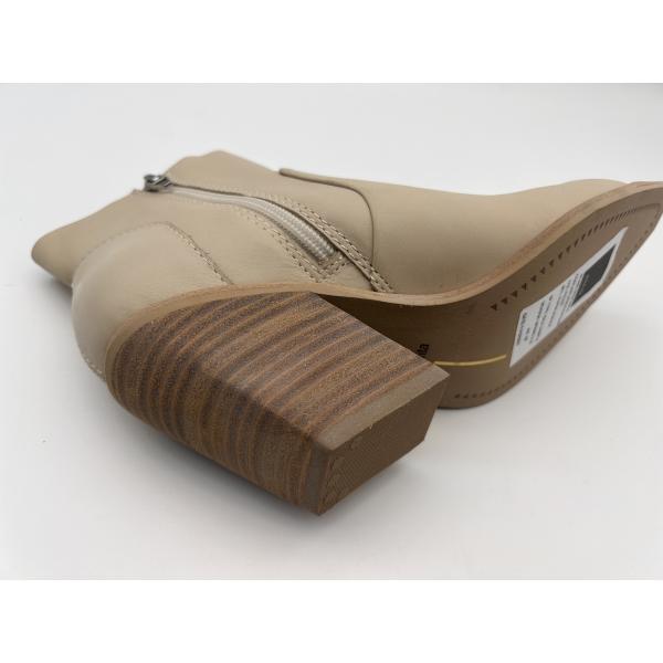 soft two-tone nappa leather Womens Dress ankle Boots with metal zipper,abs wedge with TPR outsole