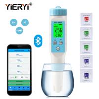 Yieryi BLE-9902 pH-mètre avec Bluetooth 3 en 1 EC et mesure de température pour des tests d'eau précis dans les piscines, les réservoirs et les jardins