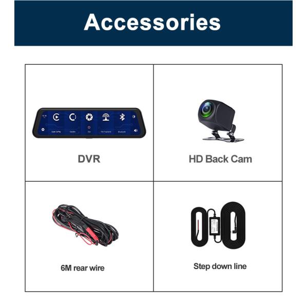 Bluetooth Android Wireless Carplay Dashboard Dashcam GPS Navigation