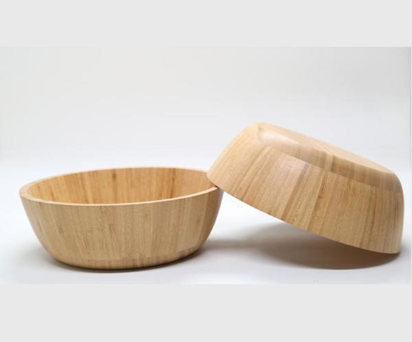 kitchen bamboo wooden stackable salad bowl set for salad , pasta , fruit
