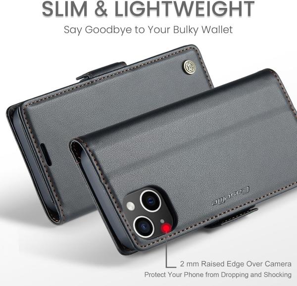 QLTYPRI Wallet Cover for iPhone 13/14, [RFID-blocking] credit card slot holder for shock-proof protection of phone case