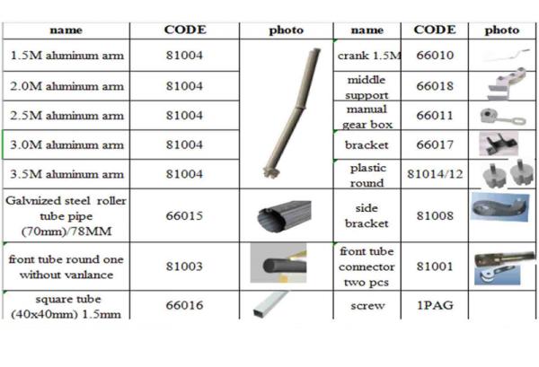 Outdoor Aluminium Semi Cassette Retractable Awnings 6x3m