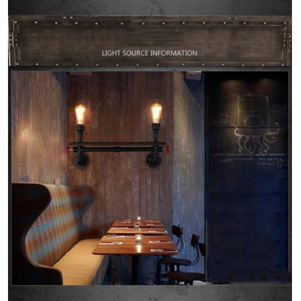 Vintage wall light Bar living room study bedside light wood bookshelf art water pipe bed side wall lamp(WH-VR-46)