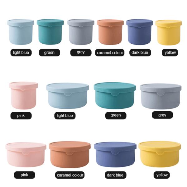 Kitchen Food Storage Round Silicone Lunchbox Bento Box with BPA Free and Fresh-keeping