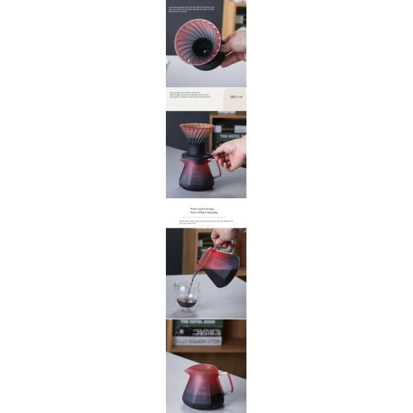 Black Glass Pour over Coffee Filter Immersion Dripper Set Accessories for Coffee Tea