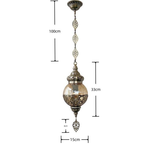 Light brown handmade glass Pendant lamp Moroccan bedroom bedside chandelier (WH-DC-76)